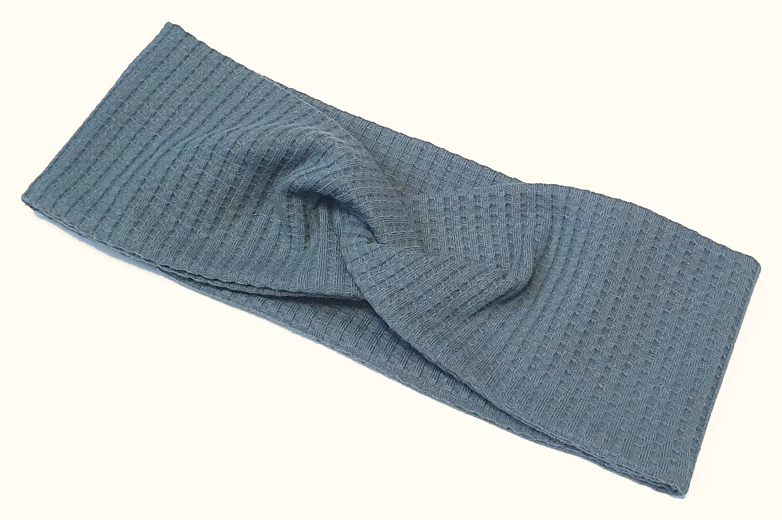 Blaues Stirnband mit Strukturstoff